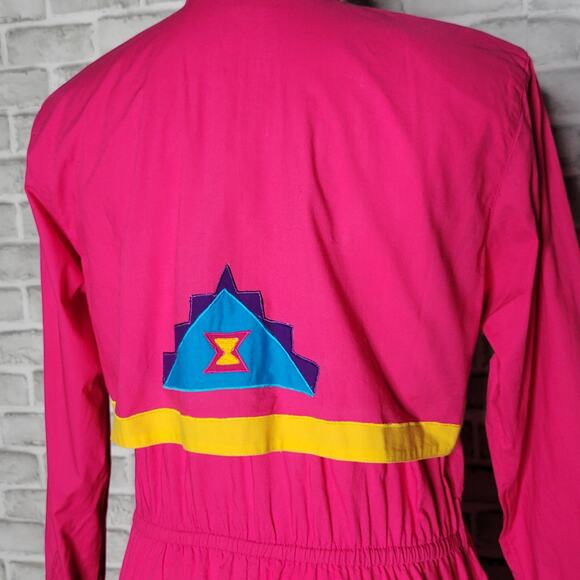 VTG Pink Southwest Maxi Western Dress with Attached Bolero Jacket, size Small - Picture 7 of 8